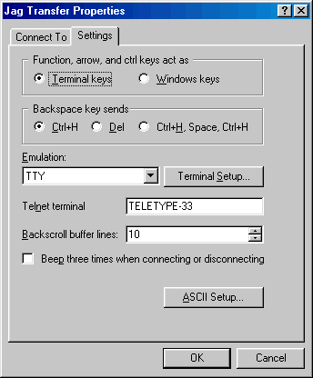 The terminal-window settings